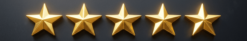 Five gold stars with 5.0 out of 5 rating from 3,487 verified reviews